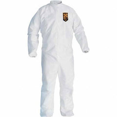 KleenGuard - Size XL Film Laminate General Purpose Coveralls - White, Zipper Closure, Elastic Cuffs, Elastic Ankles, Serged Seams - Top Tool & Supply