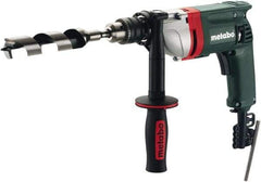 Metabo - 1/2" Keyed Chuck, 0 to 650 RPM, Pistol Grip Handle Electric Drill - 6.7 Amps, 120 Volts, Non-Reversible - Top Tool & Supply