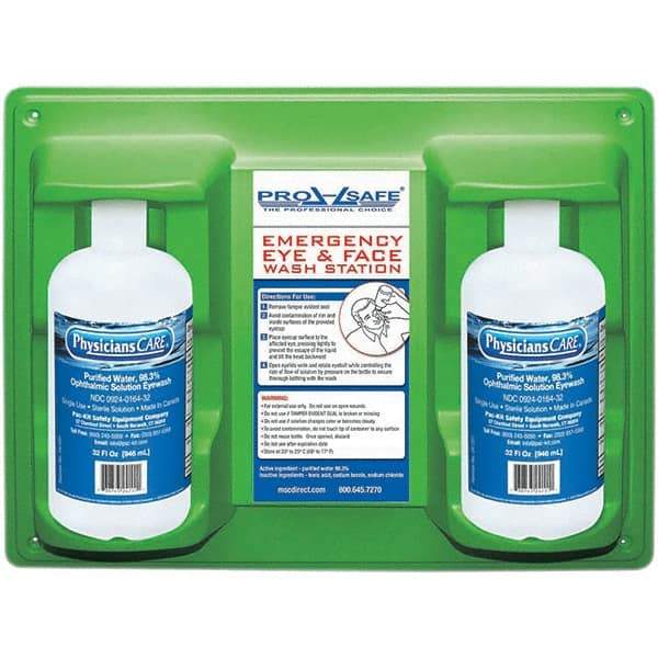 PRO-SAFE - 32 oz, Disposable Eyewash Double Station - Approved by FDA - Top Tool & Supply