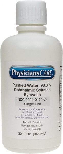 PRO-SAFE - 32 oz, Disposable Eyewash Single Refill Station - Approved by FDA - Top Tool & Supply