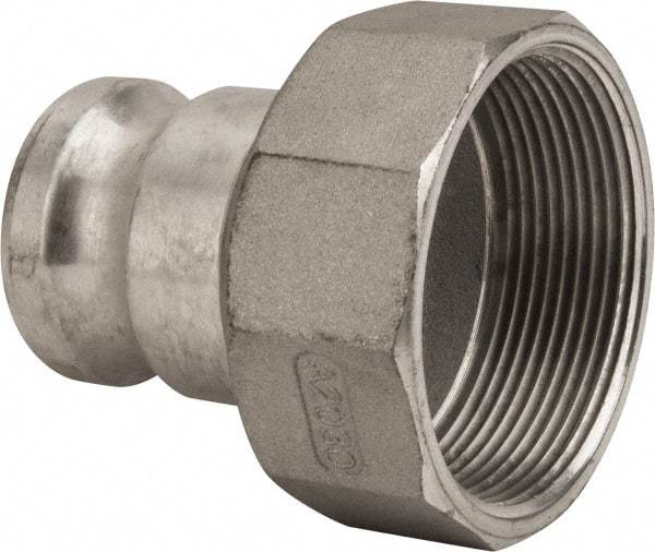 Value Collection - 2" Aluminum Cam & Groove Suction & Discharge Hose Male Adapter Female NPT Thread - Part A, 3" Thread, 1,000 Max psi - Top Tool & Supply