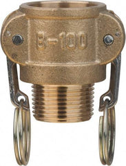 Value Collection - 1-1/2" Brass Cam & Groove Suction & Discharge Hose Female Coupler Male NPT Thread - Part B, 1-1/2" Thread, 1,000 Max psi - Top Tool & Supply