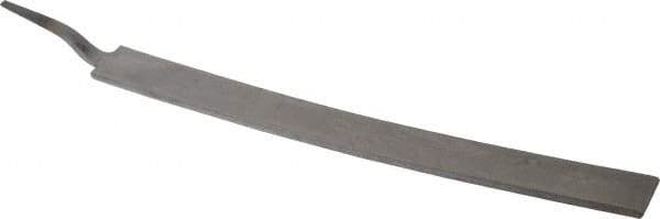 PFERD - 14" Long, Smooth Cut, Flat American-Pattern File - Single/Curved Cut, 0.38" Overall Thickness, Flexible, Tang - Top Tool & Supply