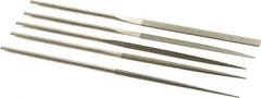 PFERD - 5 Piece Diamond Pattern File Set - 5-1/2" Long, Fine Coarseness, Set Includes Half Round, Hand, Round, Square, Three Square - Top Tool & Supply