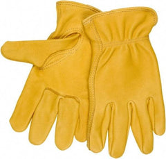 MCR Safety - Size S Deerskin General Protection Work Gloves - For Work & Driver, Uncoated, Slip-On Cuff, Natural, Paired - Top Tool & Supply