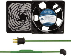 Made in USA - 115 Volts, AC, 103 CFM, Square Tube Axial Fan Kit - 0.26 Amp Rating, 120mm High x 120mm Wide x 38.5mm Deep, Includes Fan, Fan Filter, Thermostatically Controlled Fan Cord - Top Tool & Supply