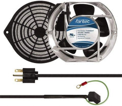 Made in USA - 230 Volts, AC, 240 CFM, Oval Tube Axial Fan Kit - 0.12/0.16 Amp Rating, 151mm High x 172mm Wide x 51mm Deep, Includes Fan, Fan Filter, Fan Cord - Top Tool & Supply