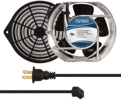 Made in USA - 115 Volts, AC, 240 CFM, Oval Tube Axial Fan Kit - 0.46 Amp Rating, 151mm High x 172mm Wide x 51mm Deep, Includes Fan, Fan Guard, Fan Cord - Top Tool & Supply