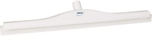 Vikan - 20" Rubber Blade Floor Squeegee - Double Edge, White, Plastic Holder - Top Tool & Supply