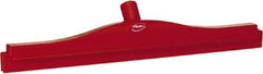 Vikan - 20" Rubber Blade Floor Squeegee - Double Edge, Red, Plastic Holder - Top Tool & Supply