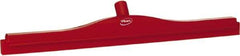 Vikan - 24" Rubber Blade Floor Squeegee - Double Edge, Red, Plastic Holder - Top Tool & Supply