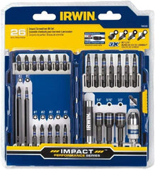 Irwin - 26 Piece, Phillips, Square, Torx, Hex Nutsetter Handle, Drive Set - 1/4 to 3/8" Hex, #1 to #3 - Top Tool & Supply