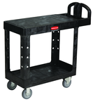 HD Utility Cart 2 shelf (flat) 16 x 30 - Push Handle - Storage compartments, holsters and hooks -- 500 lb capacity - Top Tool & Supply