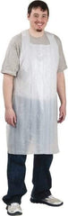 PRO-SAFE - 28" Wide x 46" Long x 1 mil Thick Coat Apron - Polyethylene, White, Waterproof - Top Tool & Supply