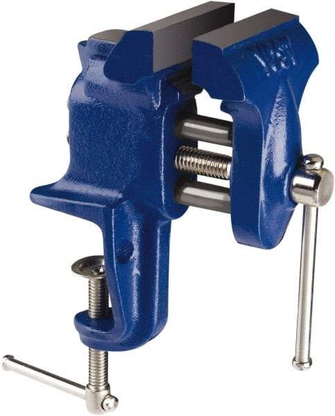 Yost Vises - 2-1/2" Jaw Width, 2-1/4" Opening Capacity, 1-1/4" Throat Depth, Cast Iron Stationary Bench Vise - Clamp-On Base Attachment - Top Tool & Supply