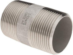 Value Collection - 1-1/4" Pipe x 2-1/2" Long, Grade 304/304L Stainless Steel Pipe Nipple - Welded & Threaded - Top Tool & Supply