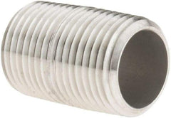 Value Collection - 3/8" Pipe x 1" Long, Grade 304/304L Stainless Steel Pipe Nipple - Welded & Threaded - Top Tool & Supply