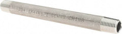 Value Collection - 1/4" Pipe x 5-1/2" Long, Grade 304/304L Stainless Steel Pipe Nipple - Welded & Threaded - Top Tool & Supply