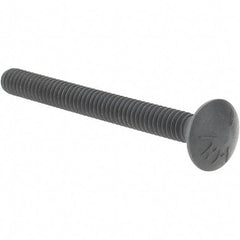 Value Collection - 1/4-20 UNC 2-1/2" Length Under Head, Standard Square Neck, Carriage Bolt - Grade 5 Steel, Zinc-Plated Finish - Top Tool & Supply