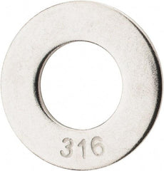 Value Collection - 5/8" Screw, Grade 316 Stainless Steel Standard Flat Washer - 11/16" ID x 1-3/4" OD, 0.134" Thick - Top Tool & Supply