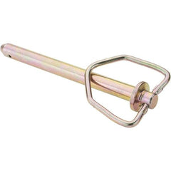 Value Collection - 5/8" Pin Diam, 7-5/8" Long, Zinc Plated Steel Pin Lock Hitch Pin - 6" Usable Length - Top Tool & Supply