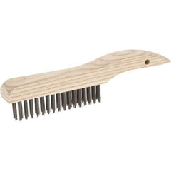 Weiler - 4 Rows x 16 Columns Steel Scratch Brush - 10" Brush Length, 10" OAL, 1-3/16 Trim Length - Top Tool & Supply