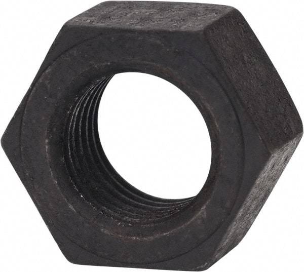 Made in USA - 7/16-14 UNC Steel Right Hand Hex Nut - 11/16" Across Flats, 3/8" High, Zinc Yellow Dichromate Finish - Top Tool & Supply