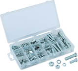 240 Pc. USS Nut & Bolt Assortment - Bolts; hex nuts and washers. Zinc oxide finish - Top Tool & Supply