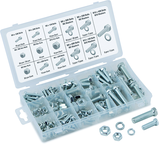 240 Pc. Metric Nut & Bolt Assortment - Bolts; hex nuts and washers. Zinc Oxide finish - Top Tool & Supply