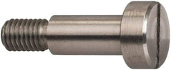 Made in USA - 8mm Shoulder Diam x 12mm Shoulder Length, M6x1 Metric Coarse, Slotted Shoulder Screw - 303, 18-8 Stainless Steel, Uncoated, 6mm Head Height x 12mm Head Diam - Top Tool & Supply