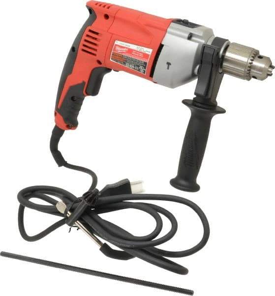 Milwaukee Tool - 120 Volt 1/2" Keyed Chuck Electric Hammer Drill - 0 to 48,000 BPM, 0 to 2,800 RPM - Top Tool & Supply