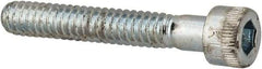 Made in USA - #10-24 UNC Hex Socket Drive, Socket Cap Screw - Alloy Steel, Zinc-Plated Finish, Partially Threaded, 1-1/4" Length Under Head - Top Tool & Supply