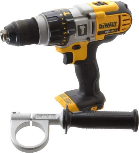 DeWALT - 20 Volt 1/2" Keyless Chuck Cordless Hammer Drill - 0 to 9,775, 0 to 22,950 & 0 to 34,000 BPM, 0 to 575, 0 to 1,350 & 0 to 2,000 RPM, Reversible, Mid-Handle - Top Tool & Supply