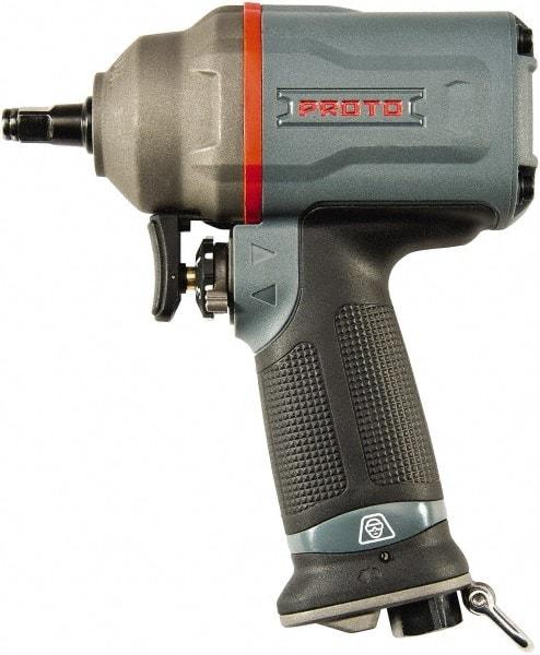 Proto - 3/8" Drive, 10,500 RPM, 525 Ft/Lb Torque Impact Wrench - Pistol Grip Handle, 1,750 IPM, 4.4 CFM, 90 psi, 1/4" NPT Inlet - Top Tool & Supply