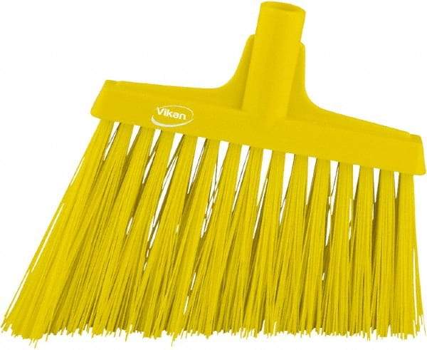 Vikan - 9-1/2" Wide, Yellow Synthetic Bristles, Angled Broom - Top Tool & Supply