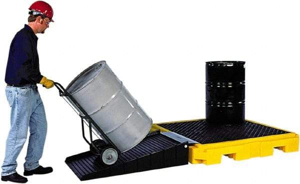 UltraTech - 75 Gal Sump, 9,000 Lb Capacity, 4 Drum, Polyethylene Spill Deck or Pallet - 63" Long x 62" Wide x 9" High, Liftable Fork, Low Profile, 2 x 4 Drum Configuration - Top Tool & Supply