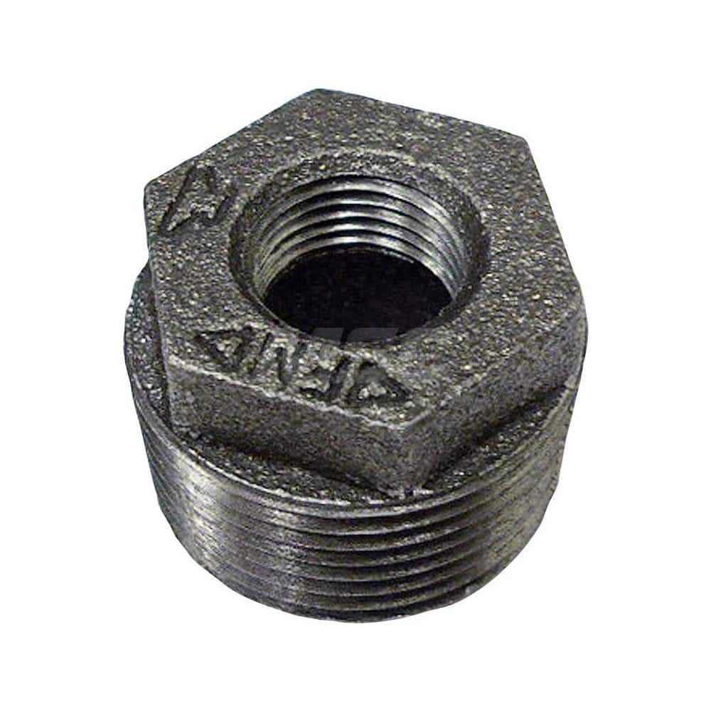 Black Hex Bushing: 4 x 3-1/2″, 125 psi, Threaded Cast Iron, Black Finish, Class 125