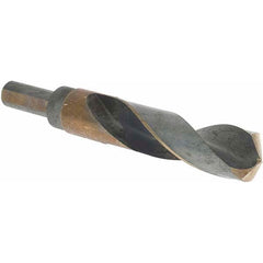 Made in USA - 53/64" High Speed Steel, 135° Point, Round with Flats Shank Maintenance Drill Bit - Top Tool & Supply