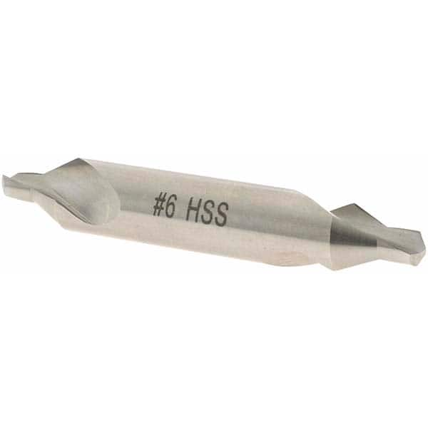 Value Collection - #6 Plain Cut 60° Incl Angle High Speed Steel Combo Drill & Countersink - Top Tool & Supply