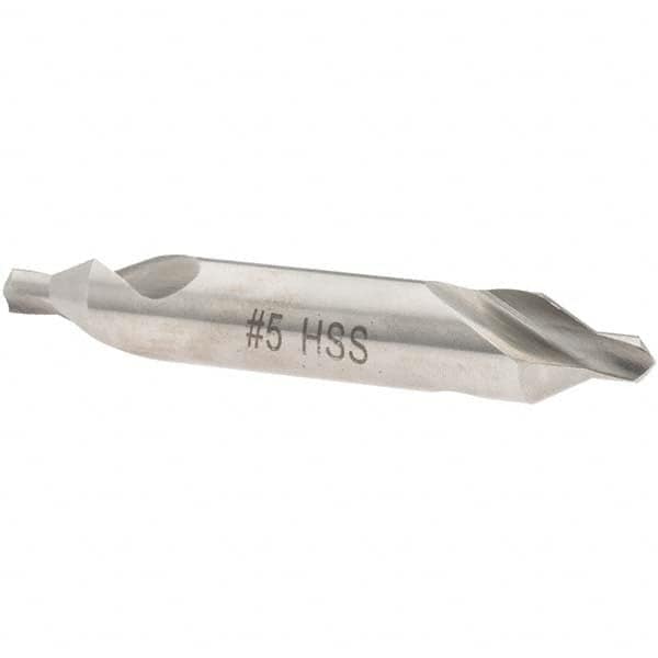 Value Collection - #5 Plain Cut 60° Incl Angle High Speed Steel Combo Drill & Countersink - Top Tool & Supply