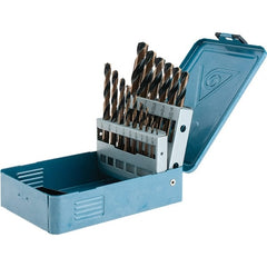 Import - 1/16 to 1/2", 135° Point, Oxide/Gold Finish, High Speed Steel Reduced Shank Drill Bit Set - Top Tool & Supply