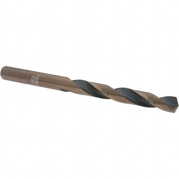 Import - 19/64" High Speed Steel, 135° Point, Round with Flats Shank Maintenance Drill Bit - Top Tool & Supply