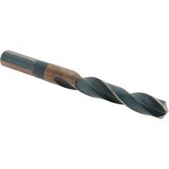 Made in USA - 17/32" High Speed Steel, 135° Point, Round with Flats Shank Maintenance Drill Bit - Top Tool & Supply