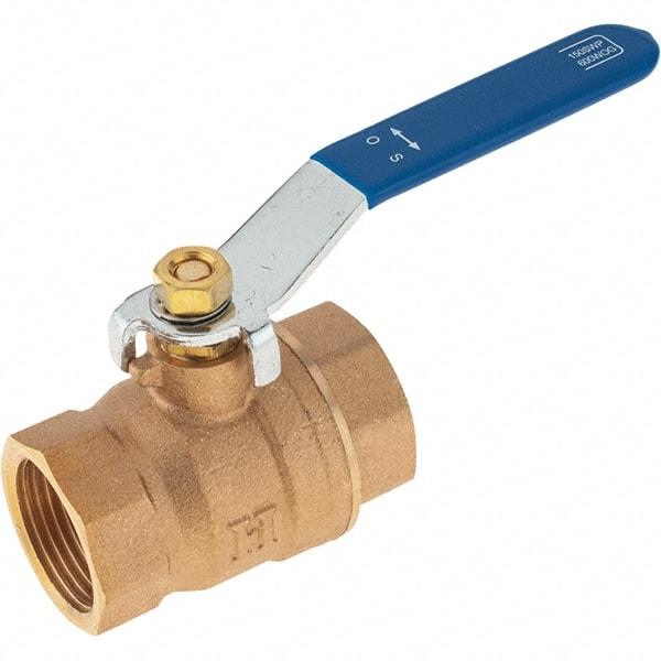 Value Collection - 1" Pipe, Bronze Full Port Ball Valve - 2 Piece, NPT Ends, Lever Handle, 600 WOG, 150 WSP - Top Tool & Supply