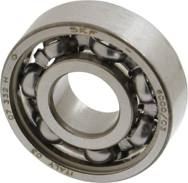 SKF - 10mm Bore Diam, 26mm OD, Open Deep Groove Radial Ball Bearing - 8mm Wide, 1 Row, Round Bore, 1,960 Nm Static Capacity, 4,750 Nm Dynamic Capacity - Top Tool & Supply