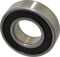 SKF - 25mm Bore Diam, 52mm OD, Double Seal Deep Groove Radial Ball Bearing - 15mm Wide, 1 Row, Round Bore, 7,800 Nm Static Capacity, 14,800 Nm Dynamic Capacity - Top Tool & Supply