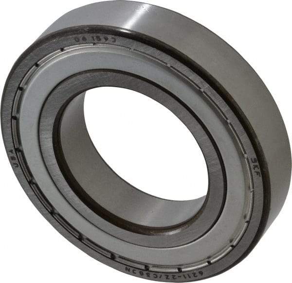 SKF - 55mm Bore Diam, 100mm OD, Double Shield Deep Groove Radial Ball Bearing - 21mm Wide, 1 Row, Round Bore, 29,000 Nm Static Capacity, 46,200 Nm Dynamic Capacity - Top Tool & Supply