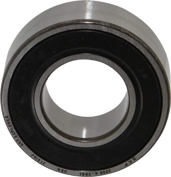 SKF - 40mm Bore Diam, 80mm OD, Double Seal Angular Contact Radial Ball Bearing - 30.2mm Wide, 2 Rows, Round Bore, 34,000 Lb Static Capacity, 44,900 Lb Dynamic Capacity - Top Tool & Supply