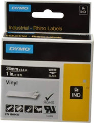 Dymo - 1" Wide x 216" Long, Black Vinyl Label Printer Cartridge - For RHINO 6000, 6500 - Top Tool & Supply