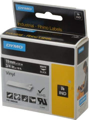 Dymo - 3/4" Wide x 216" Long, Black Vinyl Label Printer Cartridge - For RHINO 4200, 5200, 6000, 6500 - Top Tool & Supply